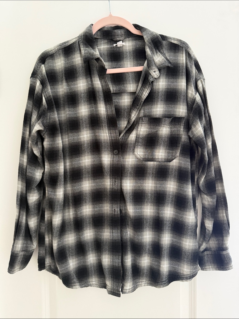 Garage Black & Gray Plaid Flannel